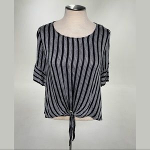 Black and white striped top